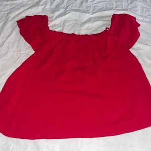 Red off the shoulder top- New